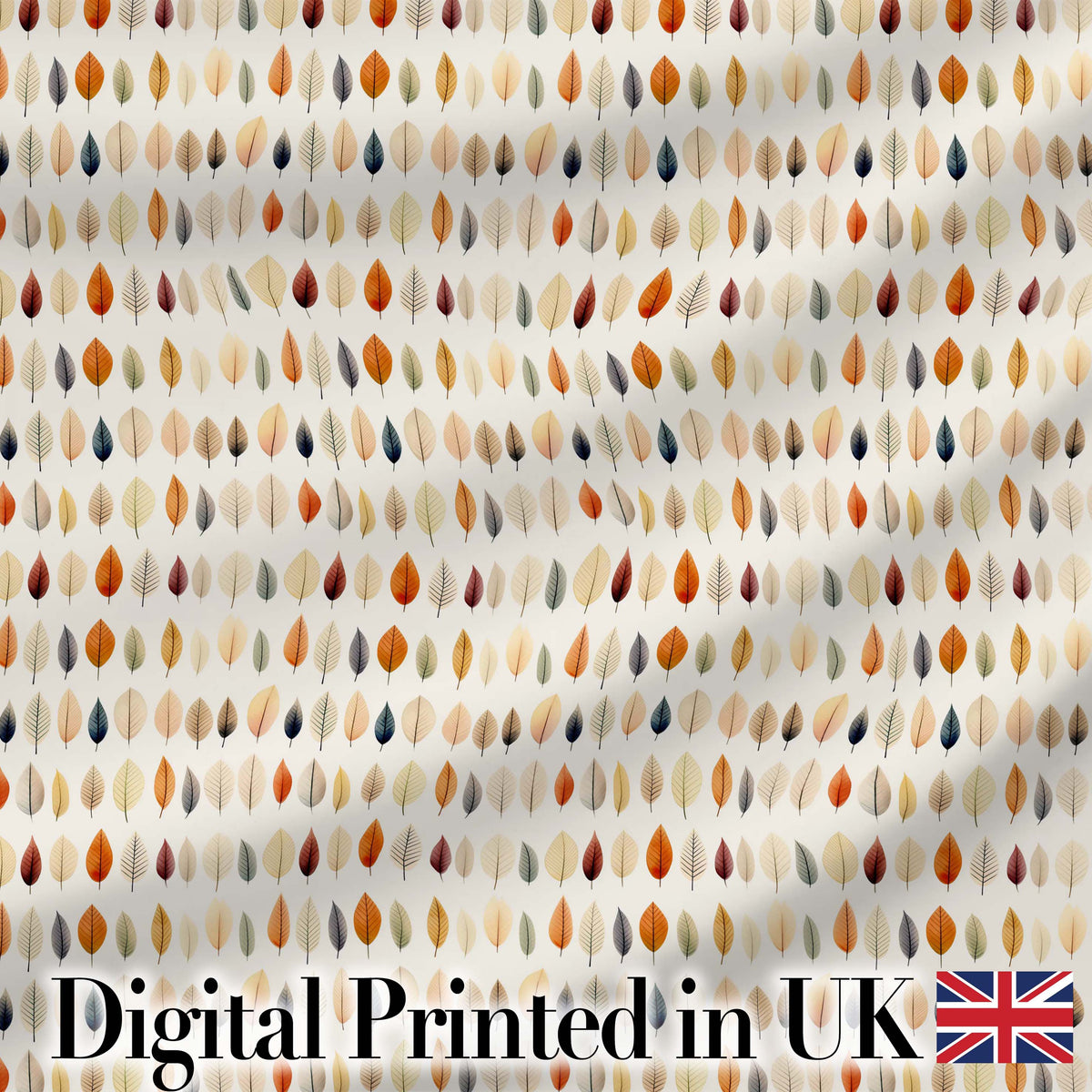 Small Multicolour Autumn Leaves Repeating Seamless Pattern Digital Print Fabric by the Metre UK Sewing Quilting Textile