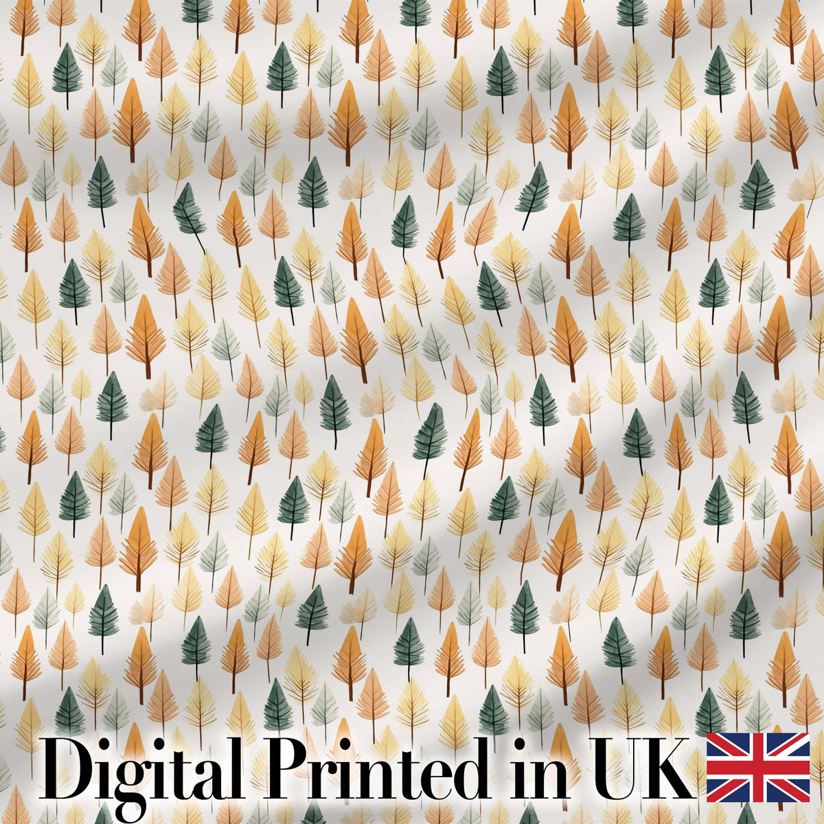 Autumn Leaves in Soft Pastel Tones Seamless Pattern Digital Print Fabric by the Metre UK Sewing Quilting Textile