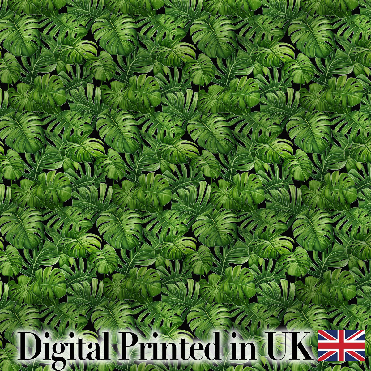 Vibrant Green Monstera Leaves Jungle Seamless Pattern Digital Print Fabric by the Metre UK Sewing Quilting Textile
