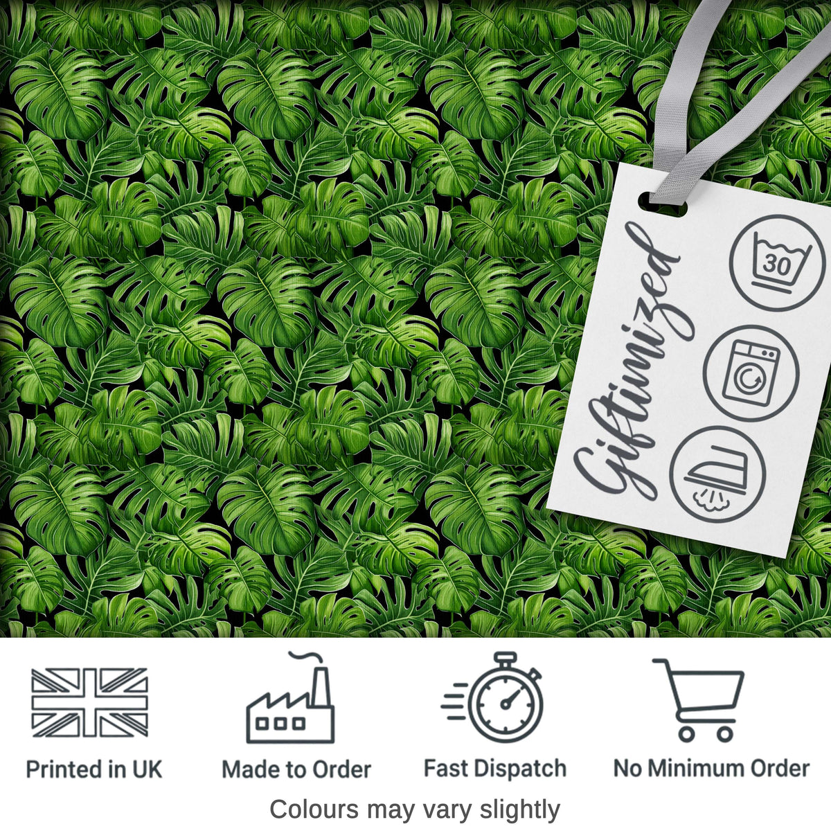 Vibrant Green Monstera Leaves Jungle Seamless Pattern Digital Print Fabric by the Metre UK Sewing Quilting Textile