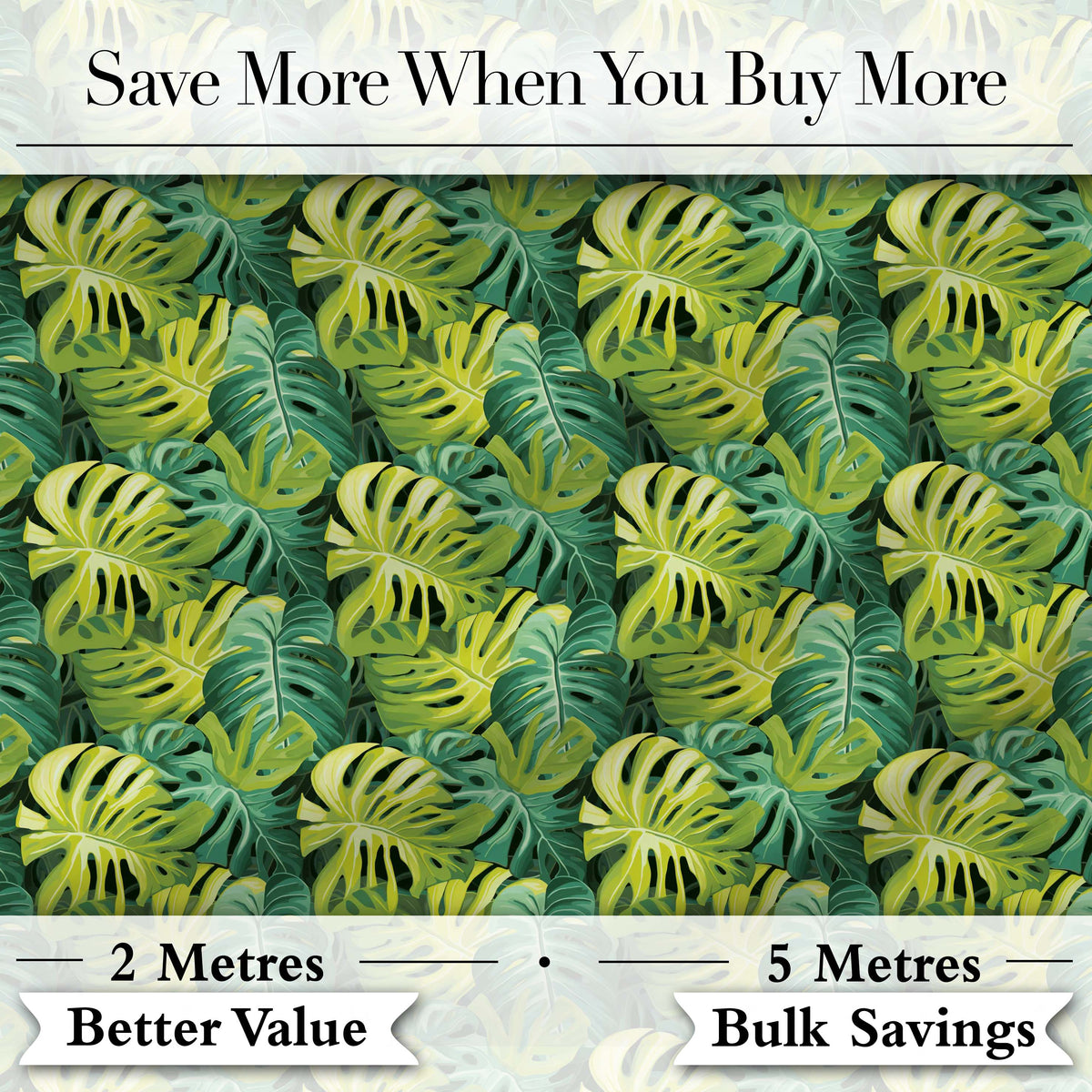 Bright Tropical Monstera Leaves Dense Jungle Seamless Pattern Digital Print Fabric by the Metre UK Sewing Quilting Textile