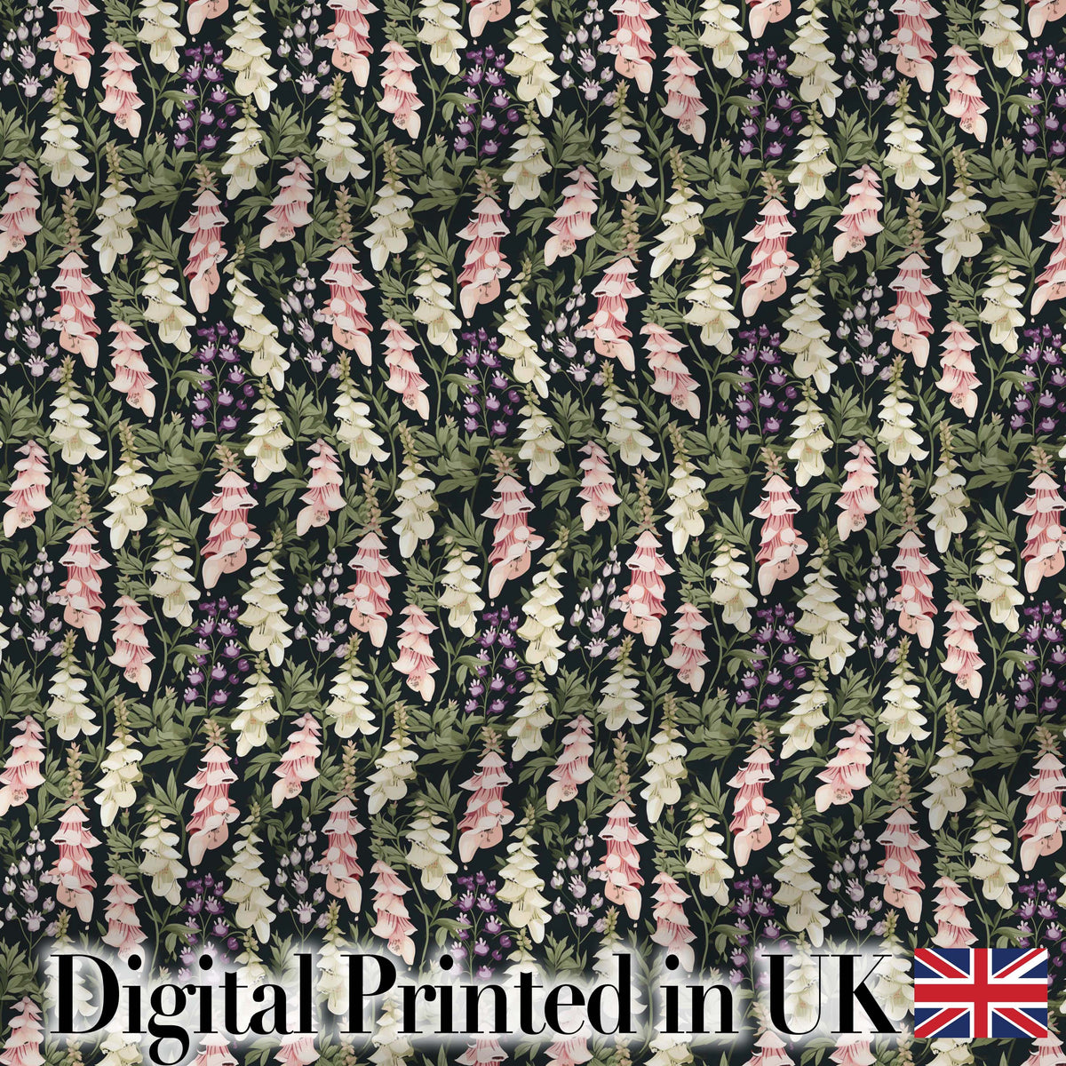 Soft Cream and Pink Botanical Garden Seamless Pattern Digital Print Fabric by the Metre UK Sewing Quilting Textile