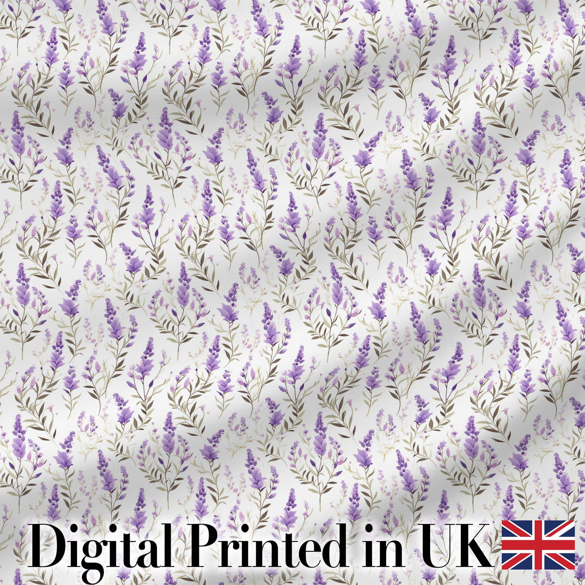 Soft Lavender Botanical Floral Seamless Pattern Digital Print Fabric by the Metre UK Sewing Quilting Textile