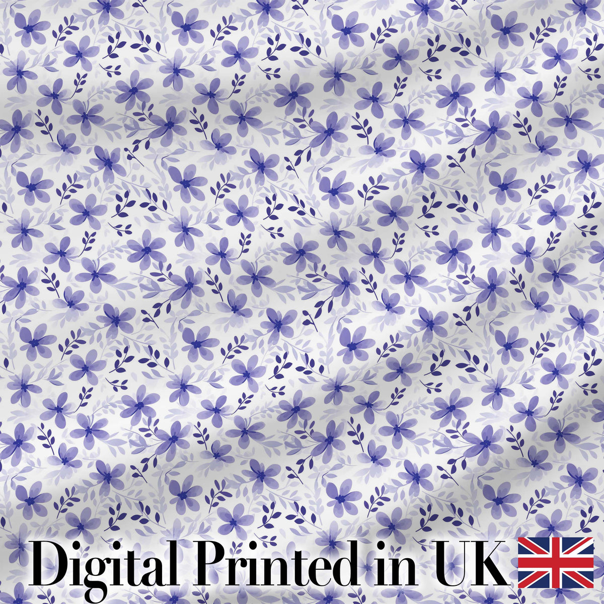 Purple Ditsy Floral Leaf Soft Pastel Seamless Pattern Digital Print Fabric by the Metre UK Sewing Quilting Textile
