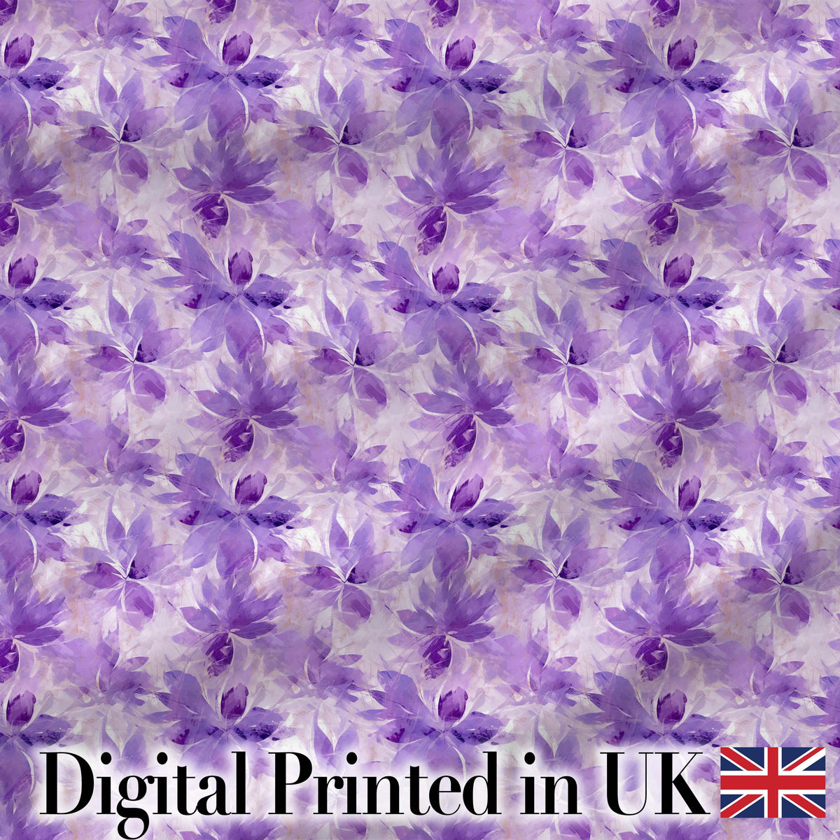 Purple Watercolor Floral Abstract Seamless Pattern Soft Artistic Background Digital Print Fabric by the Metre UK Sewing Quilting Textile