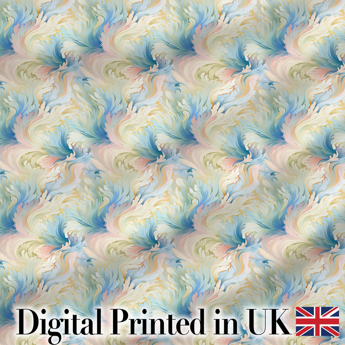 Soft Pastel Marble Swirl Seamless Pattern Elegant Fluid Art Design Digital Print Fabric by the Metre UK Sewing Quilting Textile