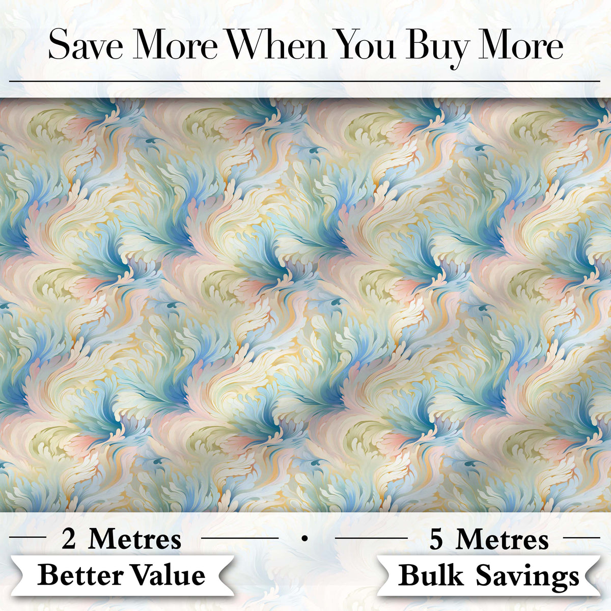 Soft Pastel Marble Swirl Seamless Pattern Elegant Fluid Art Design Digital Print Fabric by the Metre UK Sewing Quilting Textile