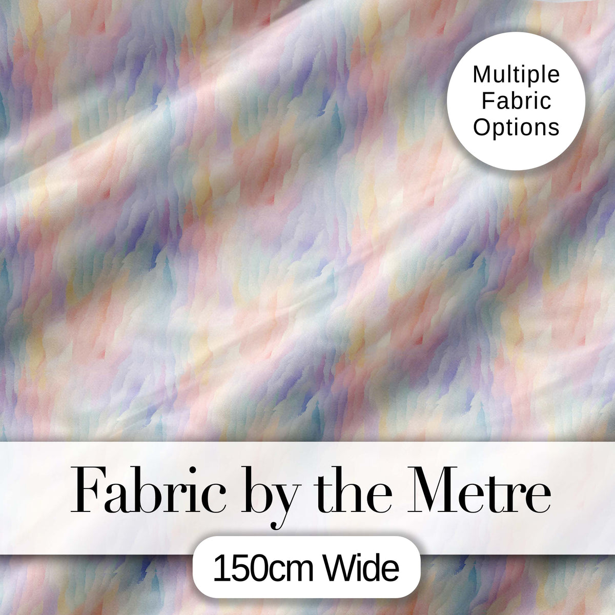 Soft Pastel Flowing Waves Seamless Pattern Dreamy Abstract Texture Digital Print Fabric by the Metre UK Sewing Quilting Textile