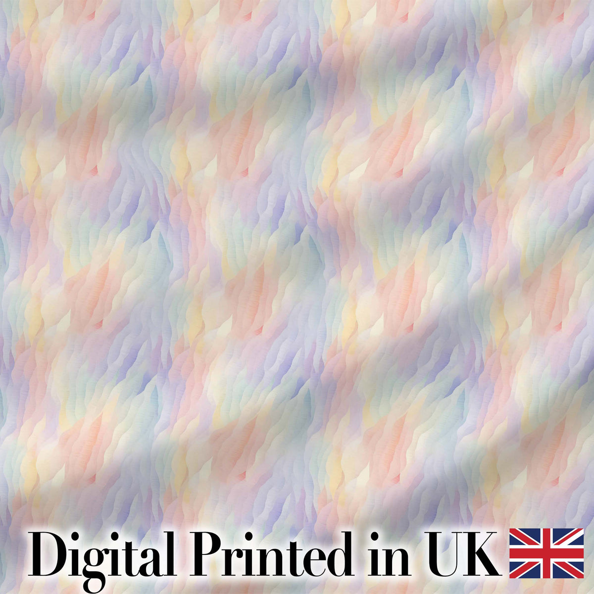 Soft Pastel Flowing Waves Seamless Pattern Dreamy Abstract Texture Digital Print Fabric by the Metre UK Sewing Quilting Textile