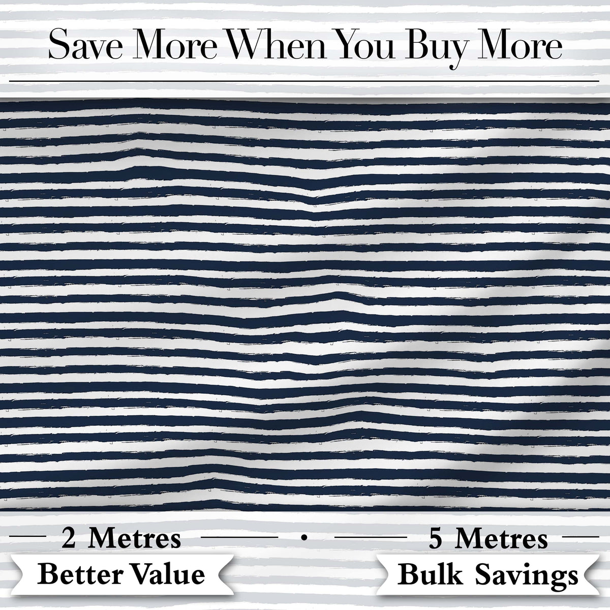 Navy Blue White Stripe Seamless Pattern Classic Nautical Fabric Design Digital Print Fabric by the Metre UK Sewing Quilting Textile