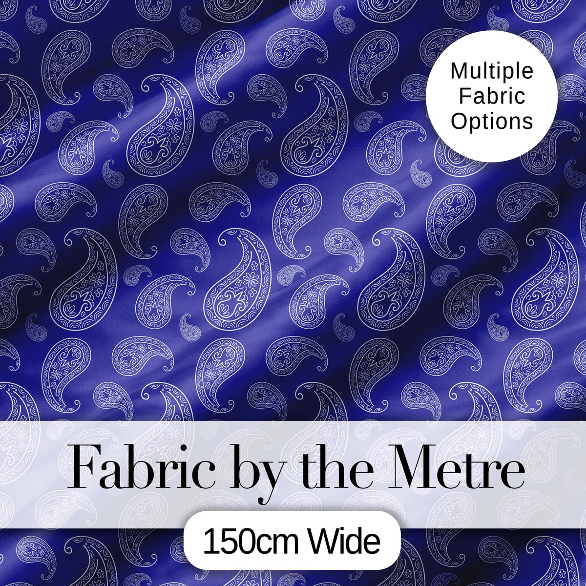 Stylish White Paisley Ornament Pattern on Rich Purple Background Seamless Digital Print Fabric by the Metre UK Sewing Quilting Textile