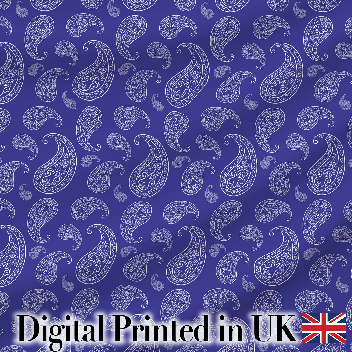 Stylish White Paisley Ornament Pattern on Rich Purple Background Seamless Digital Print Fabric by the Metre UK Sewing Quilting Textile