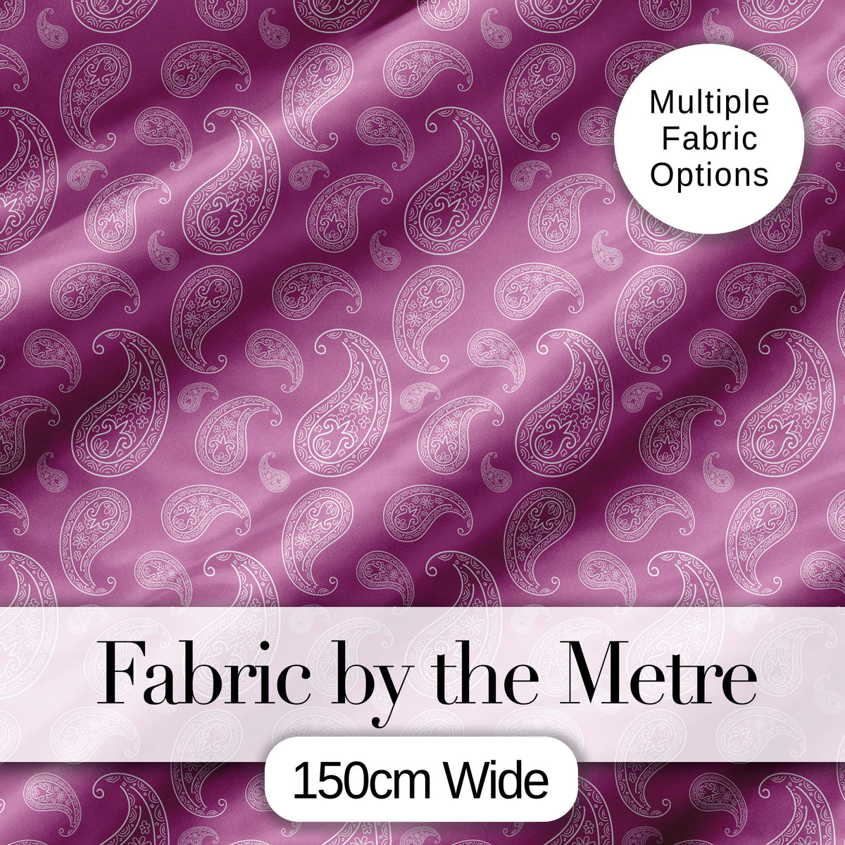 Ornate White Paisley Design on Warm Mauve Gradient Background Seamless Digital Print Fabric by the Metre UK Sewing Quilting Textile