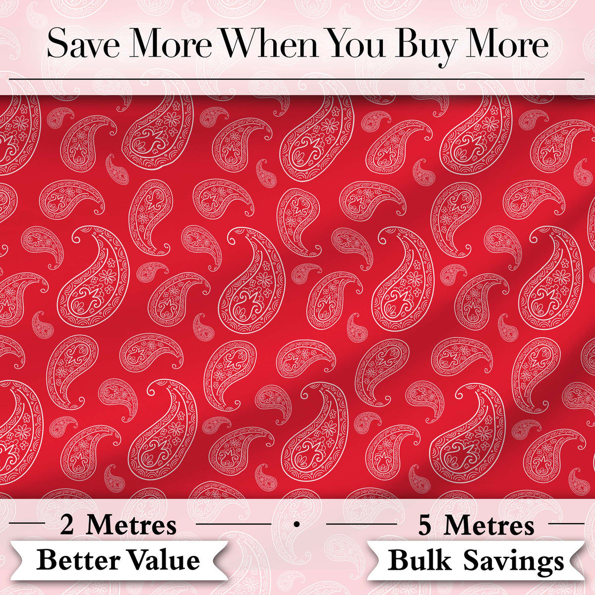 Elegant White Paisley Pattern Coral Backgrounds Digital Print Fabric by the Metre UK Sewing Quilting Textile