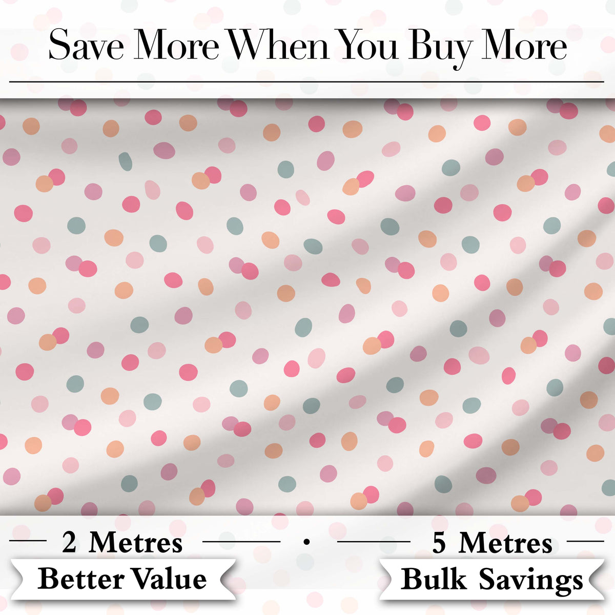 Cute Pastel Polka Dot Confetti Pattern Soft Neutral Background Seamless Digital Print Fabric by the Metre UK Sewing Quilting Textile
