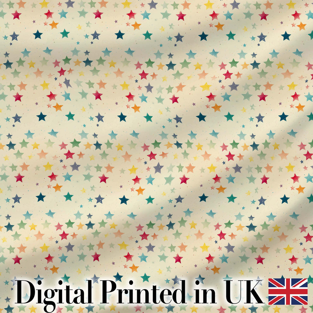 Soft Pastel Multicolor Stars Subtle Speckled Background Seamless Pattern Digital Print Fabric by the Metre UK Sewing Quilting Textile