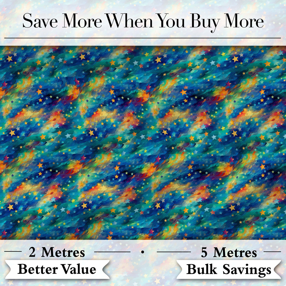 Vibrant Galaxy Swirl Stars Cosmic Night Sky Seamless Pattern Digital Print Fabric by the Metre UK Sewing Quilting Textile