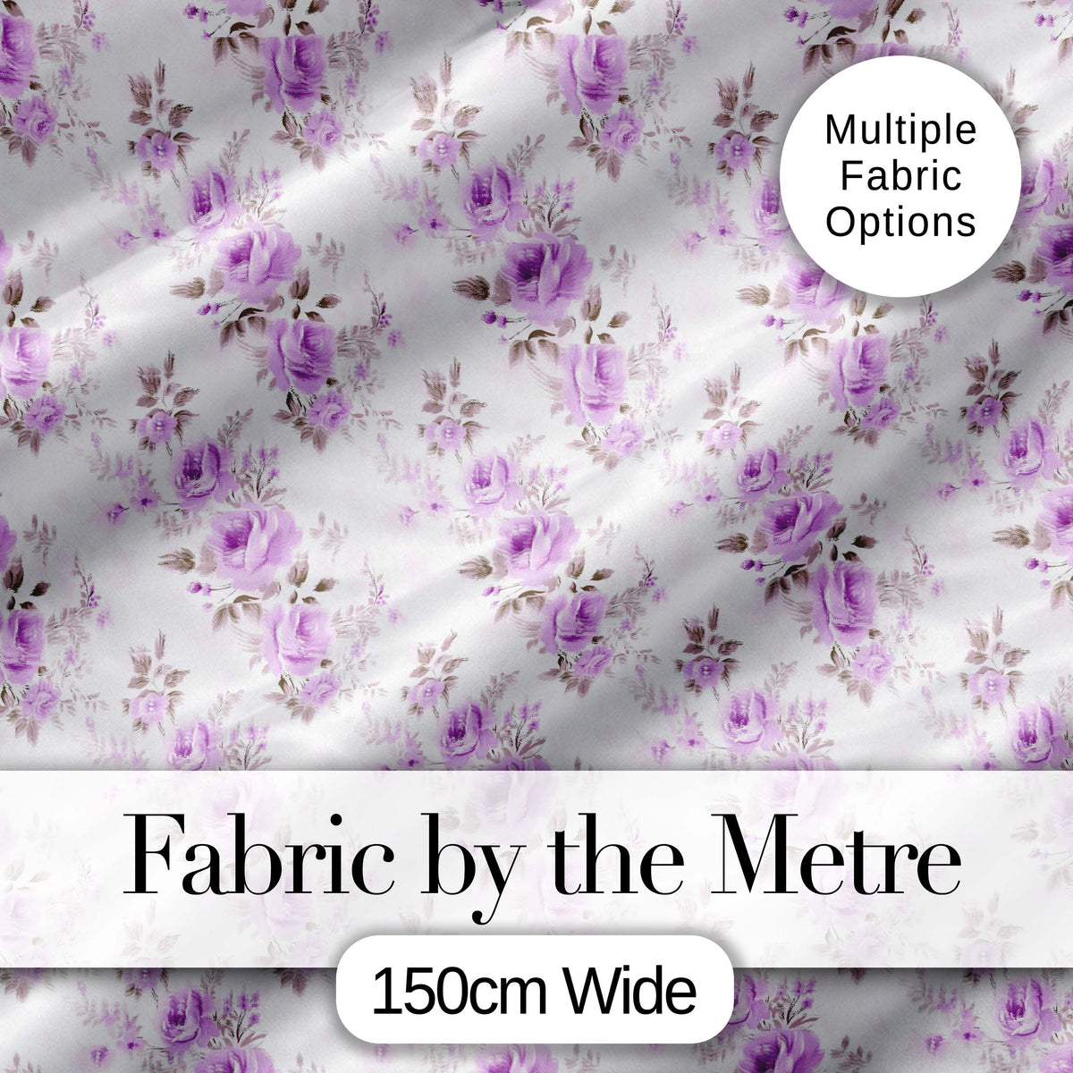 Pastel Purple Rose Floral Seamless Pattern Delicate Vintage Botanical Design Digital Print Fabric by the Metre UK Sewing Quilting Textile