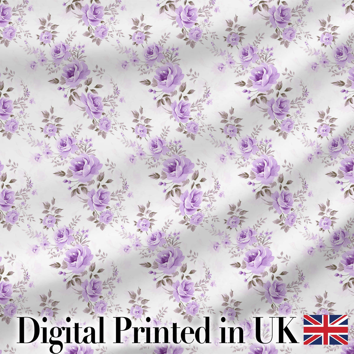 Pastel Purple Rose Floral Seamless Pattern Delicate Vintage Botanical Design Digital Print Fabric by the Metre UK Sewing Quilting Textile