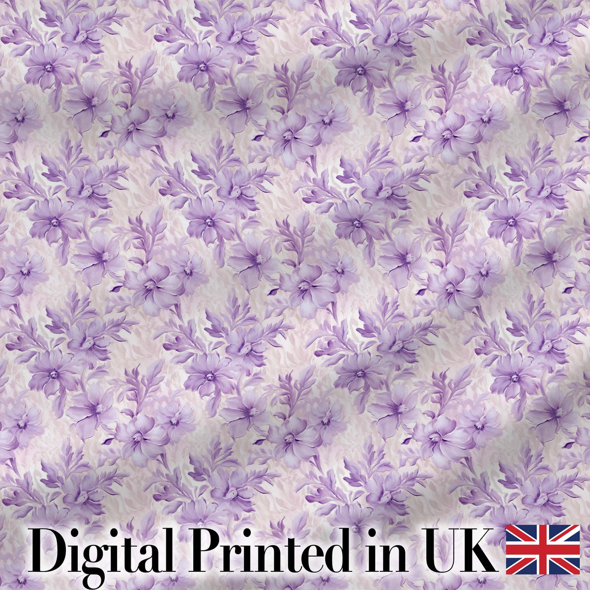 Lavender Floral Blossom Seamless Pattern Elegant Watercolor Botanical Design Digital Print Fabric by the Metre UK Sewing Quilting Textile