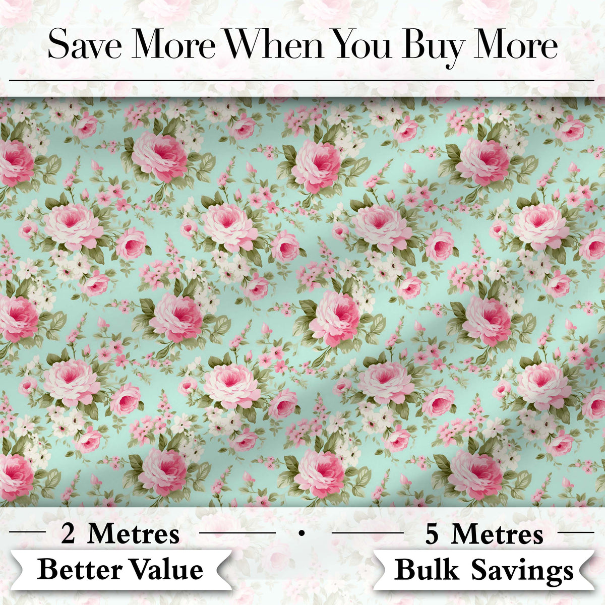 Vintage Pink Rose Bouquet Seamless Pattern Classic Floral Garden Design Digital Print Fabric by the Metre UK Sewing Quilting Textile