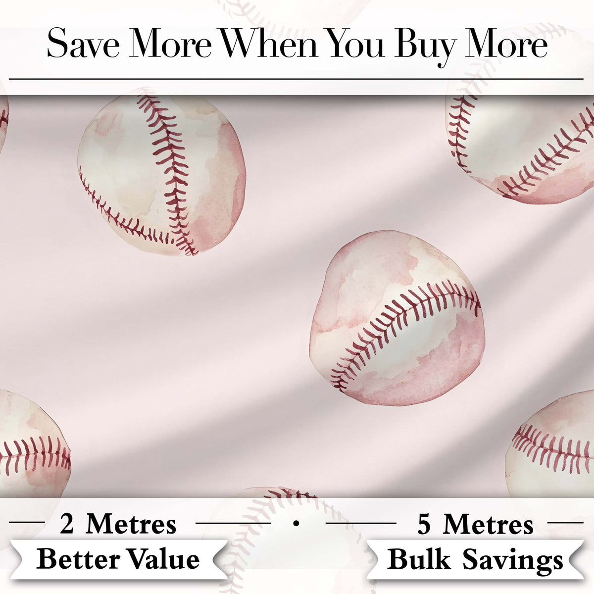 Watercolor Baseball Balls on Soft Beige Background Seamless Pattern Digital Print Fabric by the Metre UK Sewing Quilting Textile