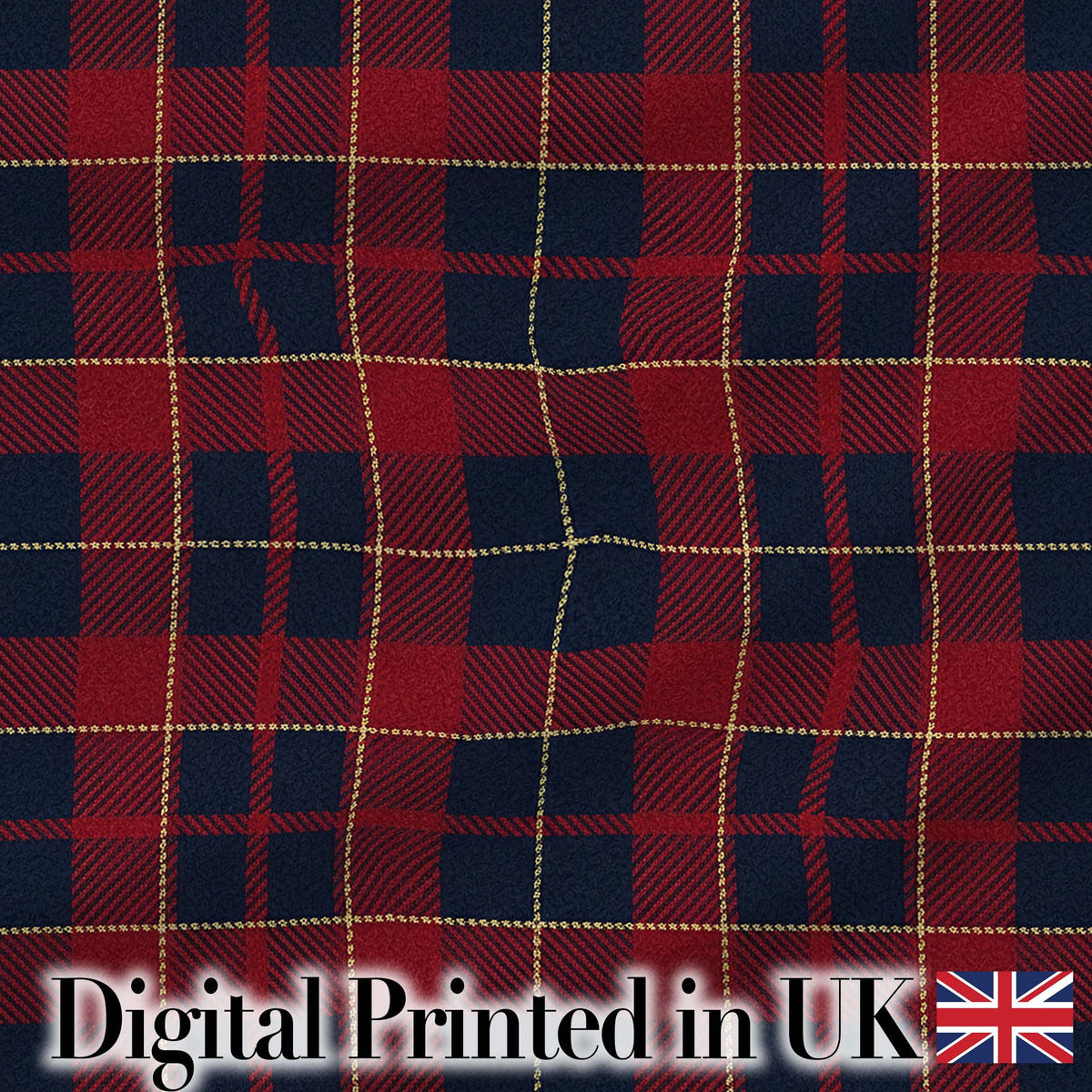Red Navy Traditional Tartan Plaid Fabric Texture Seamless Pattern Digital Print Fabric by the Metre UK Sewing Quilting Textile