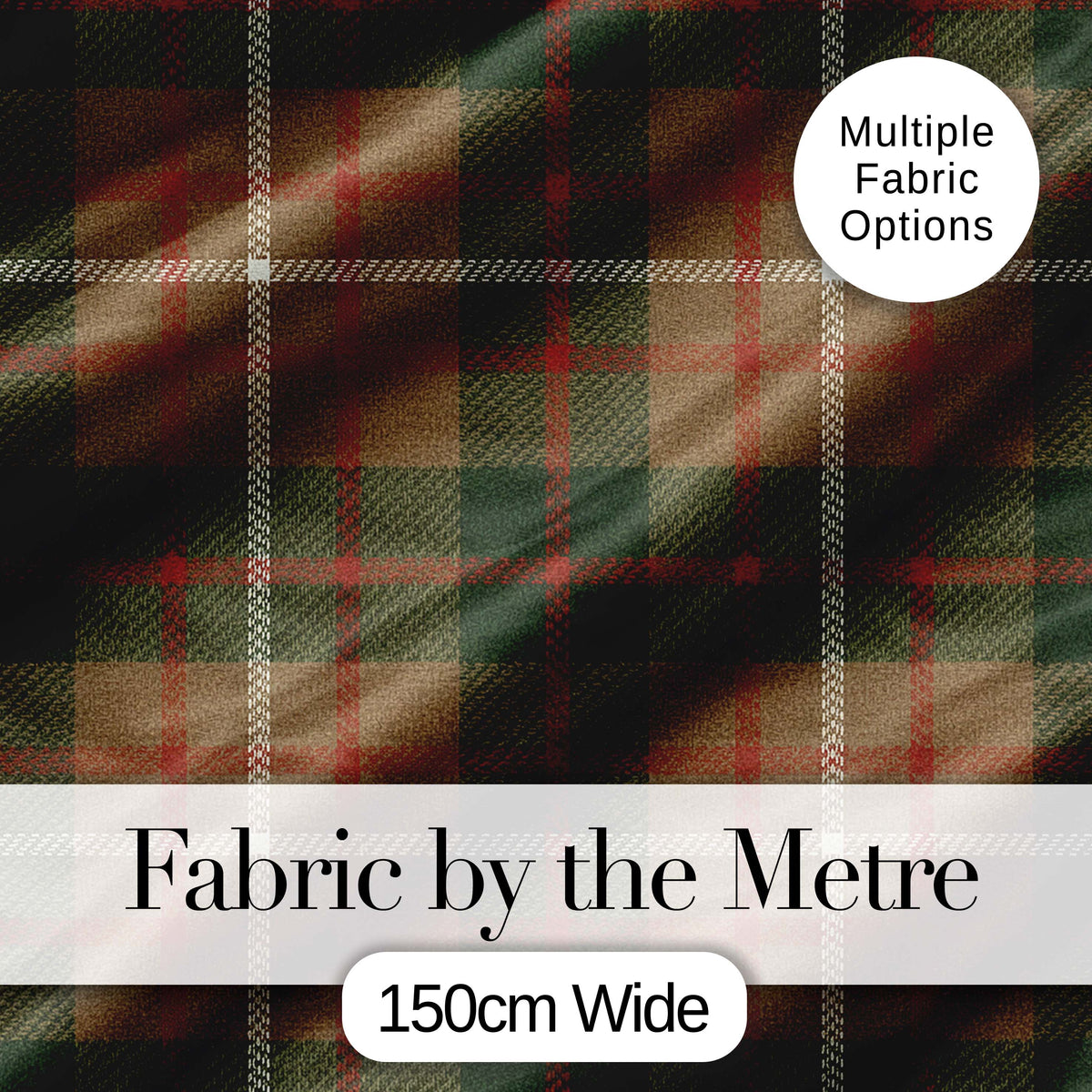 Earthy Brown Green Heritage Tartan Plaid Fabric Texture Seamless Pattern Digital Print Fabric by the Metre UK Sewing Quilting Textile