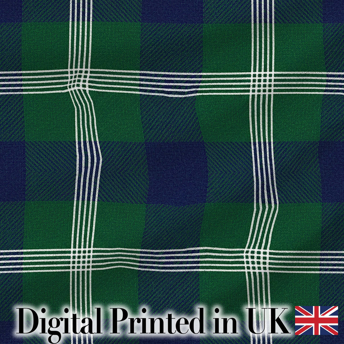 Green Blue Modern Tartan Plaid Fabric Texture Seamless Pattern Digital Print Fabric by the Metre UK Sewing Quilting Textile