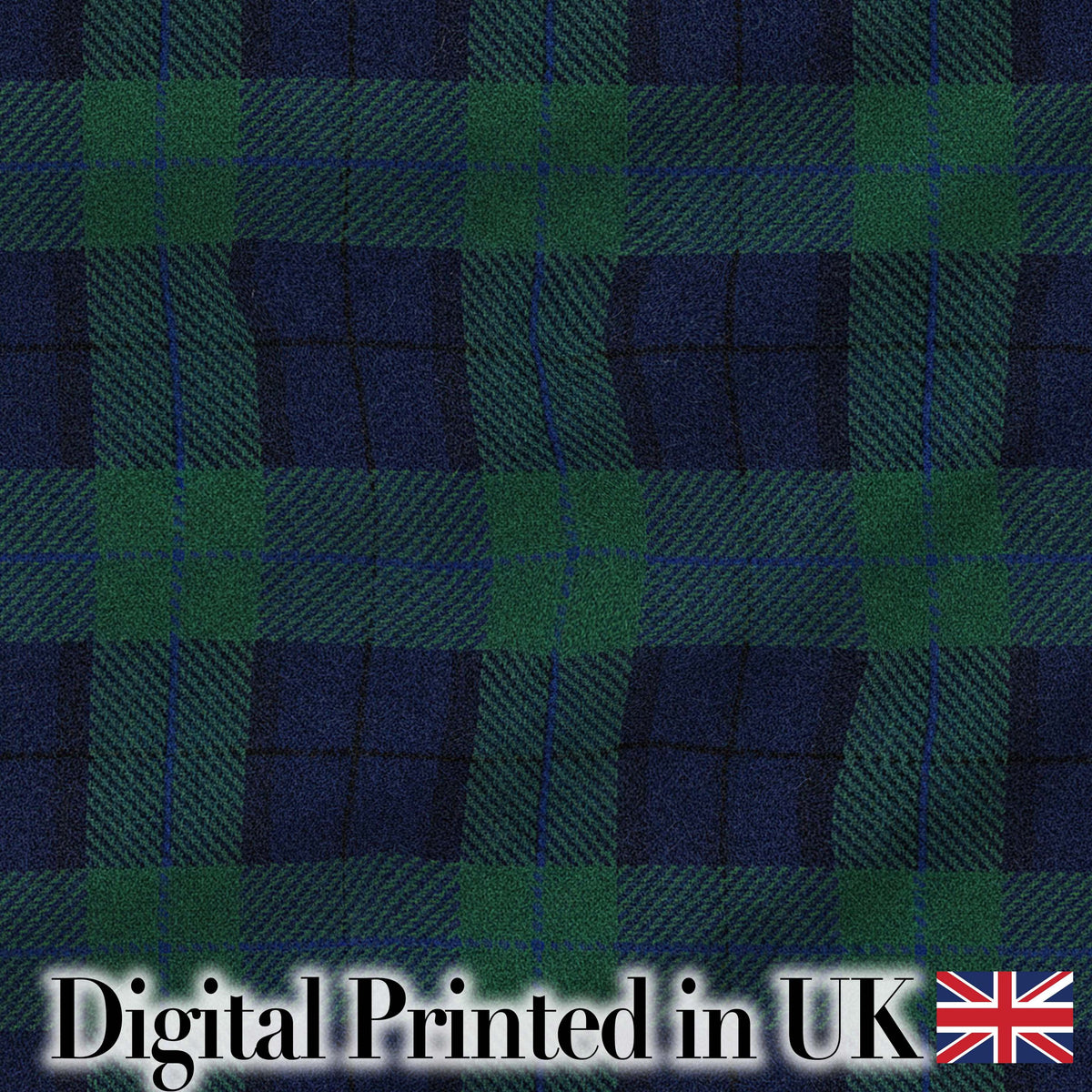 Deep Green Navy Classic Tartan Plaid Fabric Texture Seamless Pattern Digital Print Fabric by the Metre UK Sewing Quilting Textile