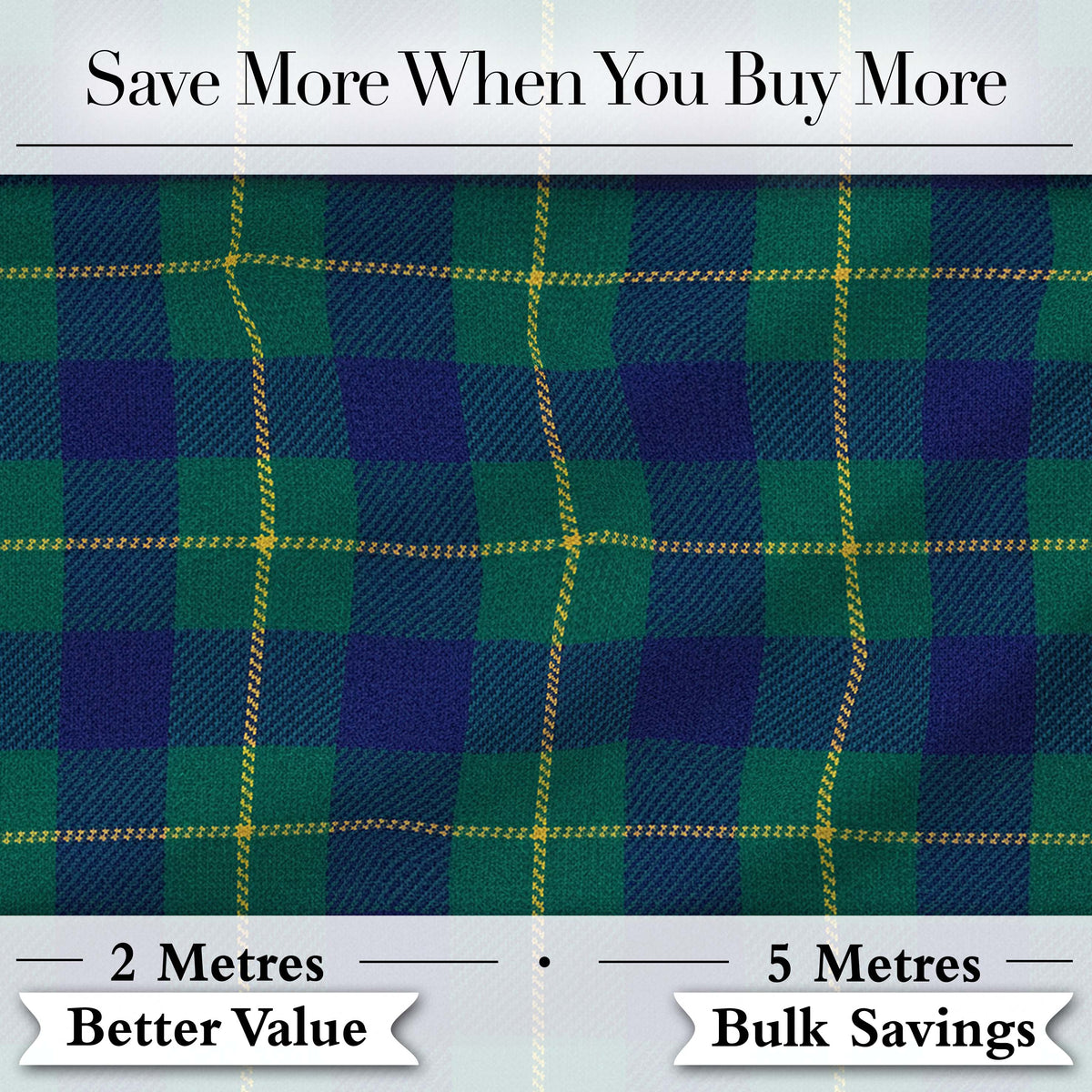 Blue Green Gold Traditional Tartan Plaid Seamless Pattern Digital Print Fabric by the Metre UK Sewing Quilting Textile