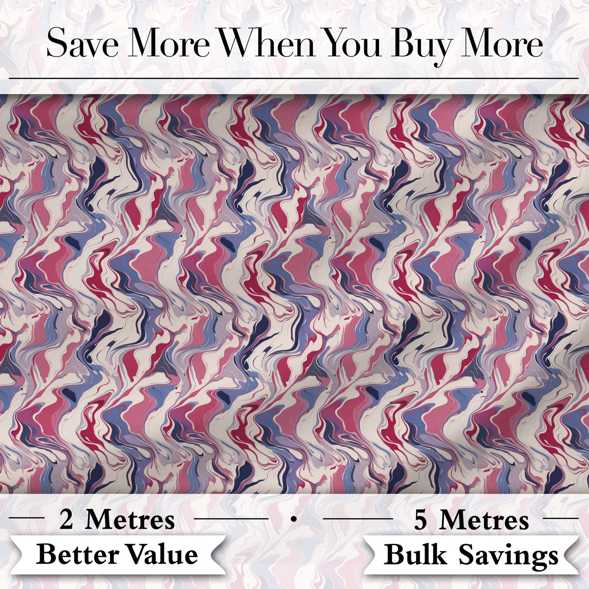 Soft Pink Blue Abstract Fluid Marble Seamless Pattern Digital Print Fabric by the Metre UK Sewing Quilting Textile