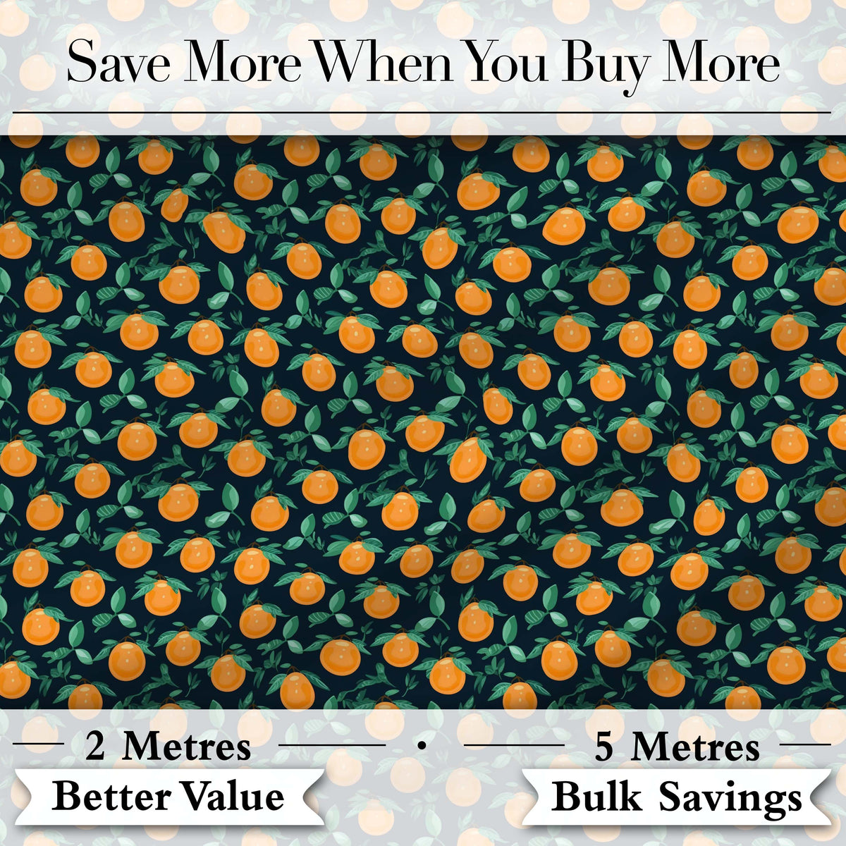Small Orange Fruit Toss Pattern on Dark Background Seamless Pattern Digital Print Fabric by the Metre UK Sewing Quilting Textile