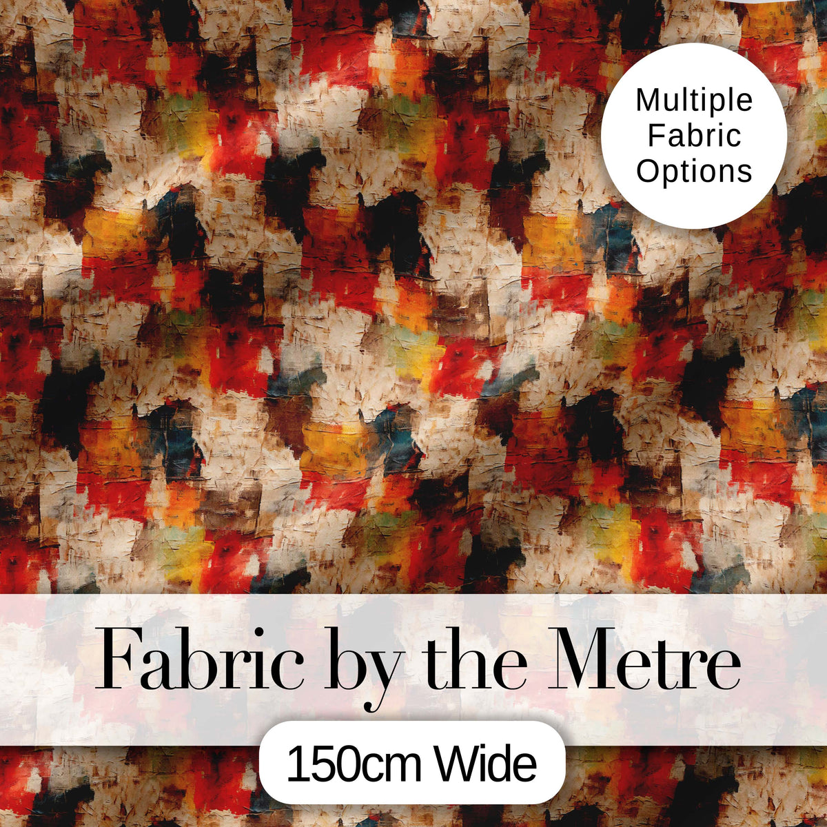 Abstract Textured Paint Brush Pattern in Warm Tones Seamless Pattern Digital Print Fabric by the Metre UK Sewing Quilting Textile