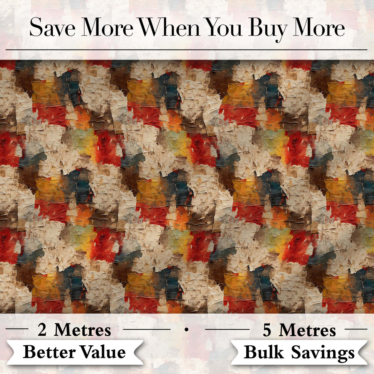 Abstract Textured Paint Brush Pattern in Warm Tones Seamless Pattern Digital Print Fabric by the Metre UK Sewing Quilting Textile