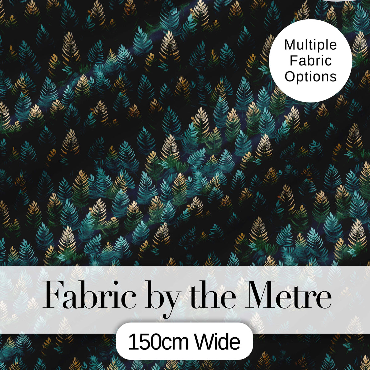 Decorative Pine Leaf Pattern Seamless Botanical Woodland Fabric Digital Print Fabric by the Metre UK Sewing Quilting Textile