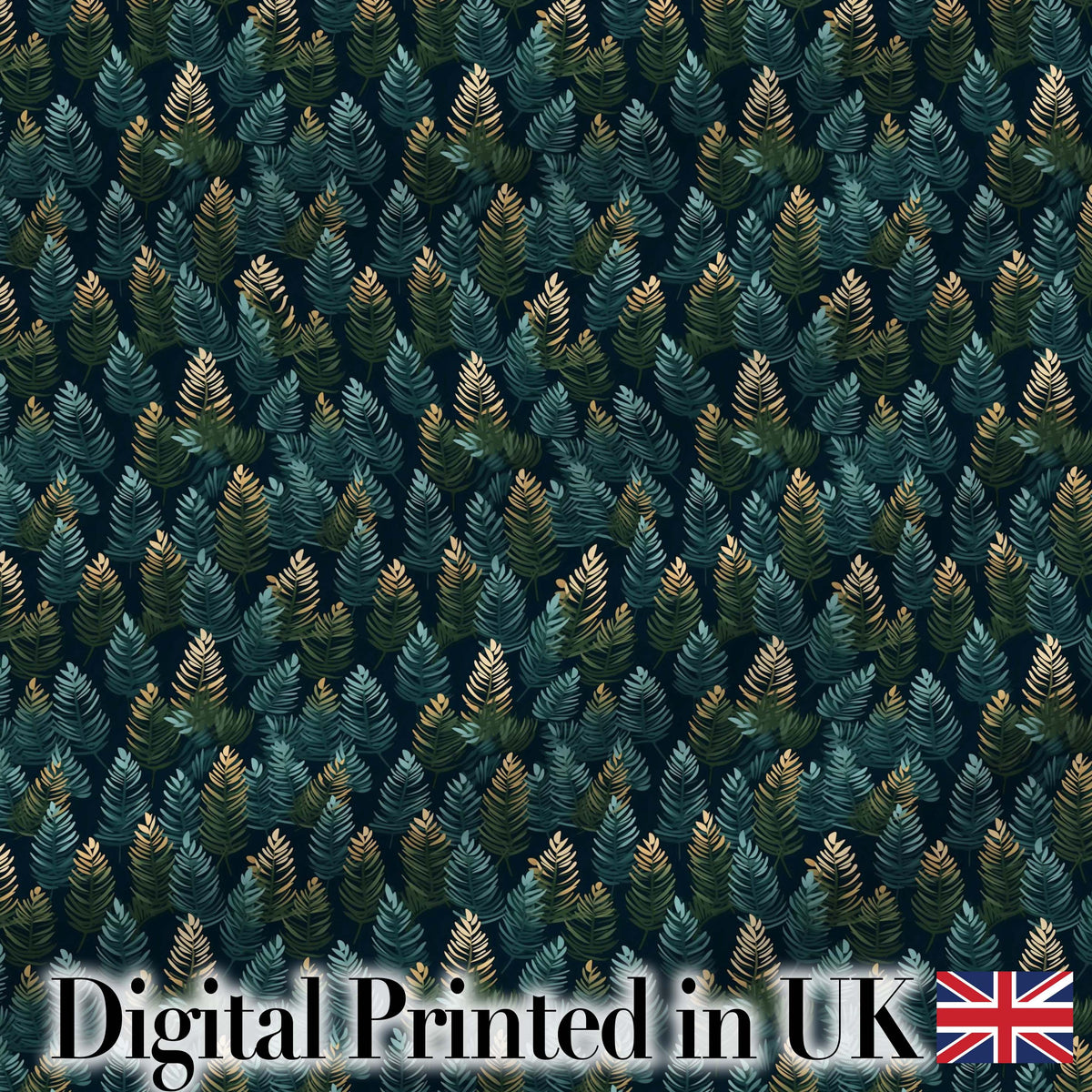 Decorative Pine Leaf Pattern Seamless Botanical Woodland Fabric Digital Print Fabric by the Metre UK Sewing Quilting Textile
