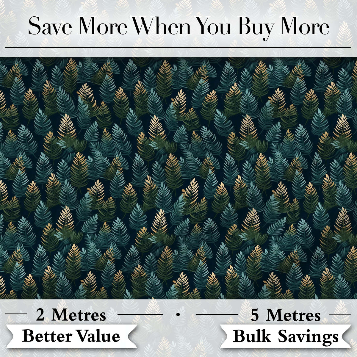 Decorative Pine Leaf Pattern Seamless Botanical Woodland Fabric Digital Print Fabric by the Metre UK Sewing Quilting Textile
