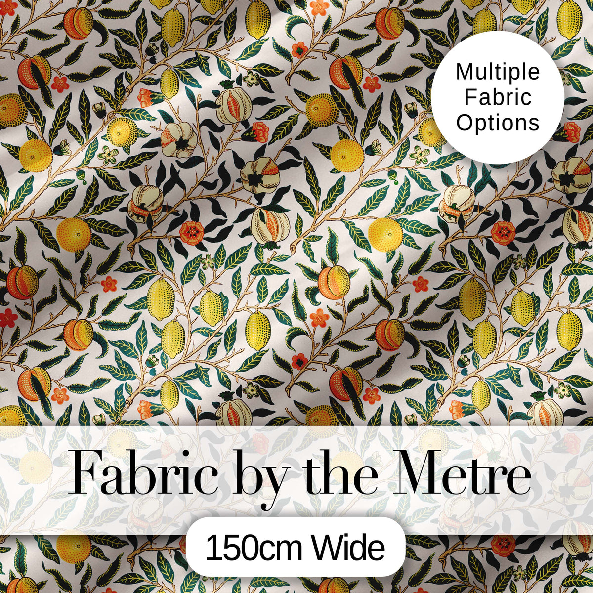 Vintage Citrus Fruit Branches Seamless Pattern Botanical Garden Fabric Digital Print Fabric by the Metre UK Sewing Quilting Textile