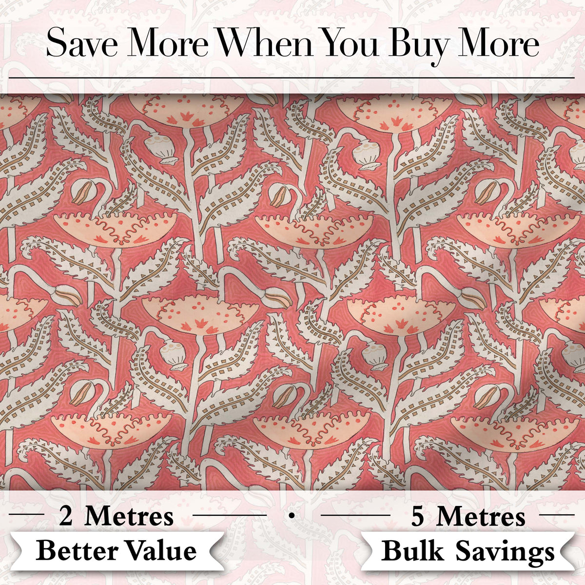 Art Nouveau Floral Pattern with Stylized Leaves Seamless Fabric Digital Print Fabric by the Metre UK Sewing Quilting Textile