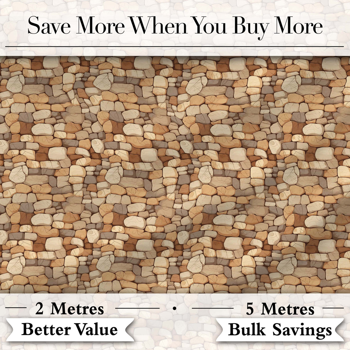 Warm Beige Stone Wall Seamless Pattern Rustic Natural Rock Texture Digital Print Fabric by the Metre UK Sewing Quilting Textile