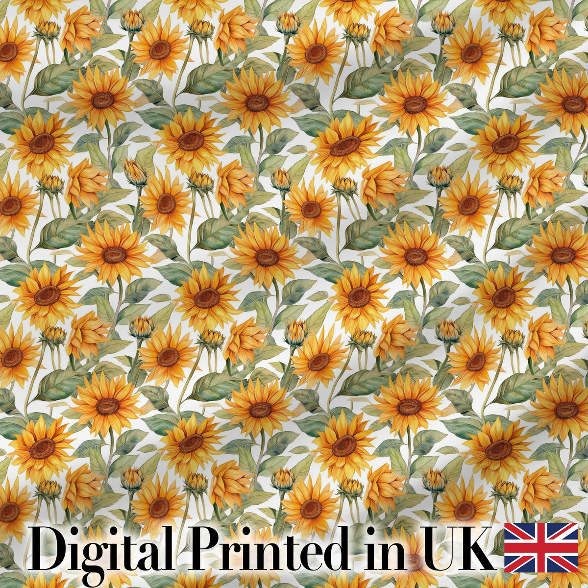 Soft Yellow Sunflower Floral Seamless Pattern Light Botanical Garden Design Digital Print Fabric by the Metre UK Sewing Quilting Textile