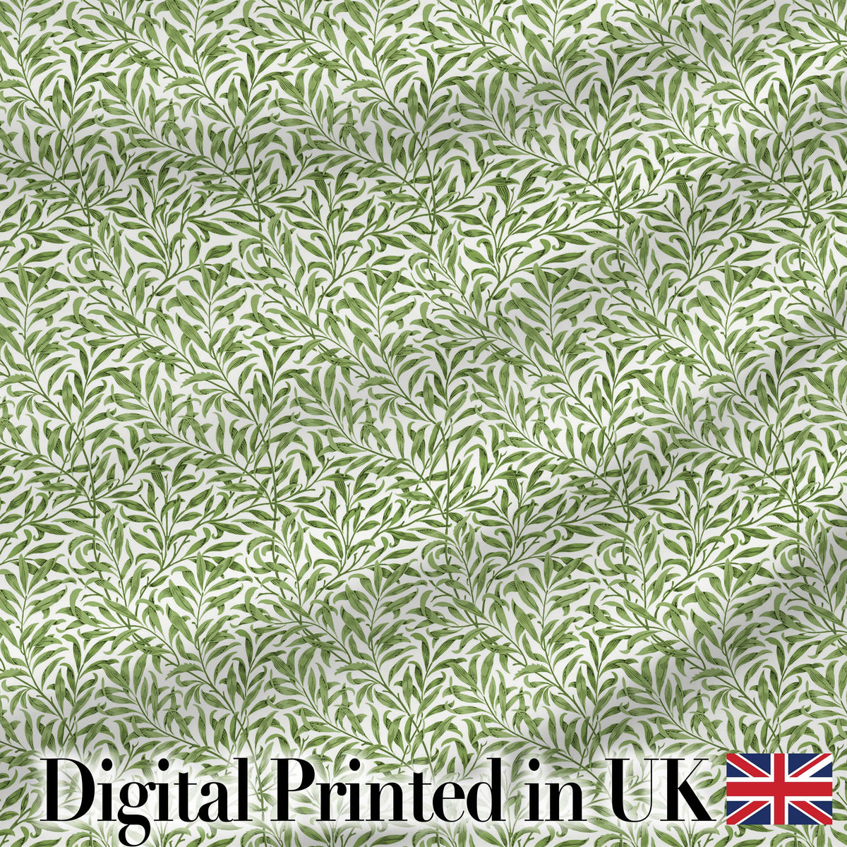 Green Leaf Botanical Nature Repeat Seamless Pattern Digital Print Fabric by the Metre UK Sewing Quilting Textile