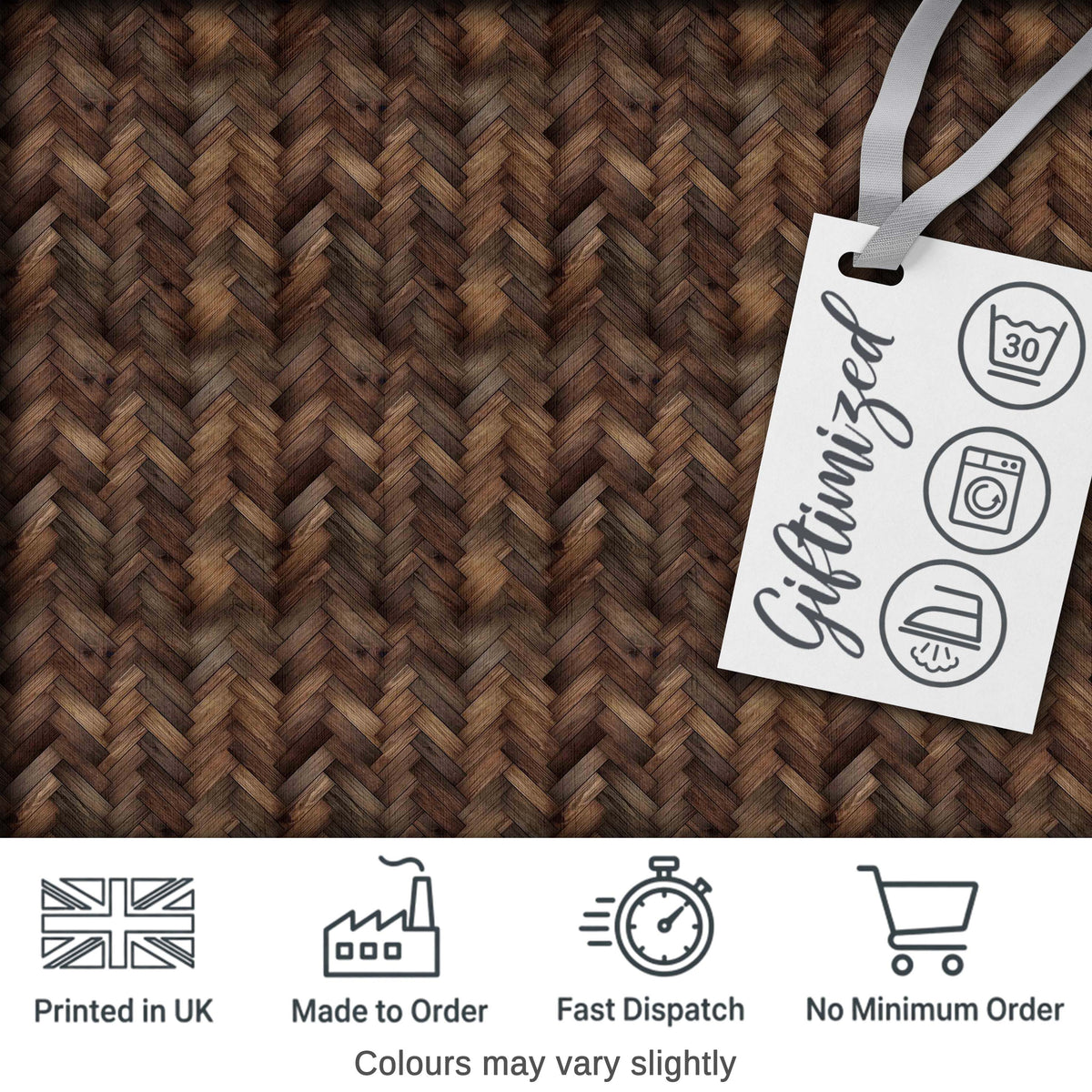 Herringbone Wood Flooring Parquet Seamless Pattern Digital Print Fabric by the Metre UK Sewing Quilting Textile