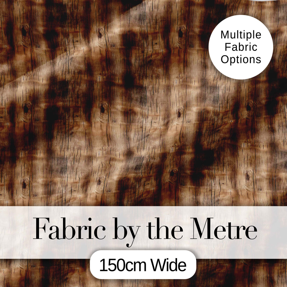 Dark Rustic Wooden Plank Texture Seamless Pattern Digital Print Fabric by the Metre UK Sewing Quilting Textile