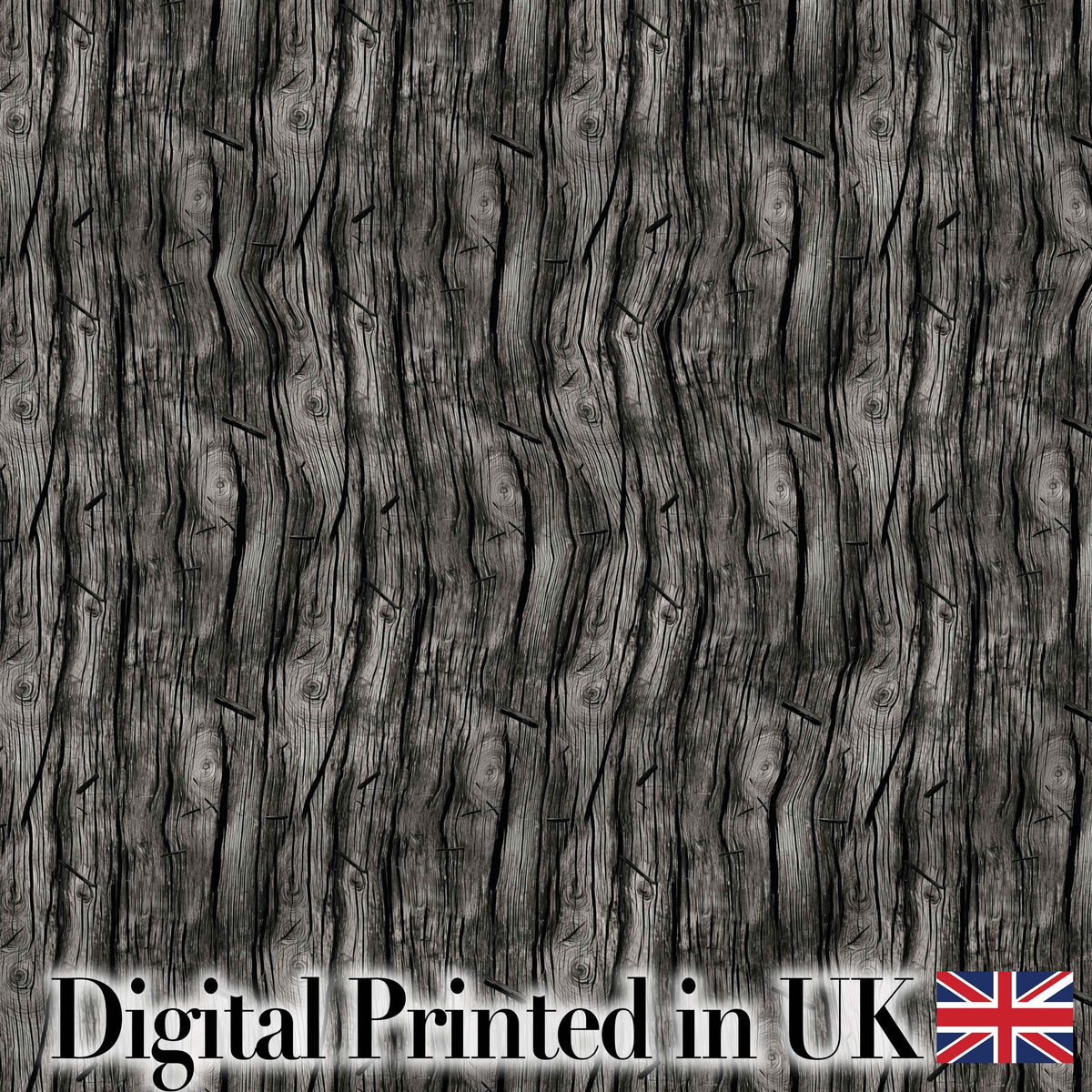 Dark Weathered Wooden Planks Rustic Seamless Pattern Digital Print Fabric by the Metre UK Sewing Quilting Textile