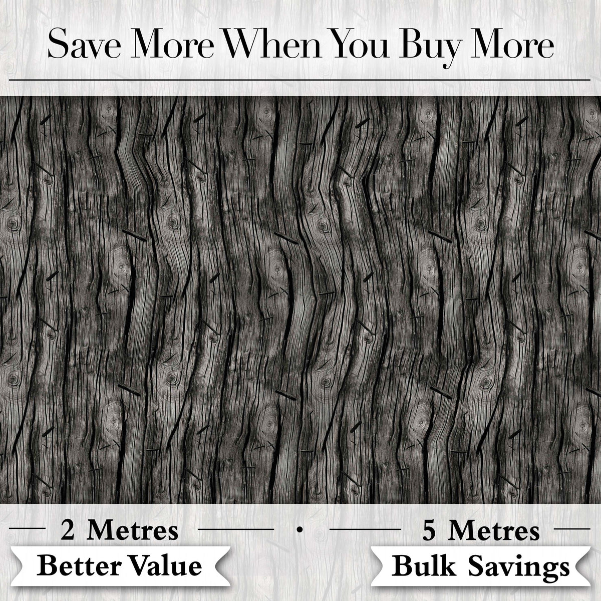 Dark Weathered Wooden Planks Rustic Seamless Pattern Digital Print Fabric by the Metre UK Sewing Quilting Textile