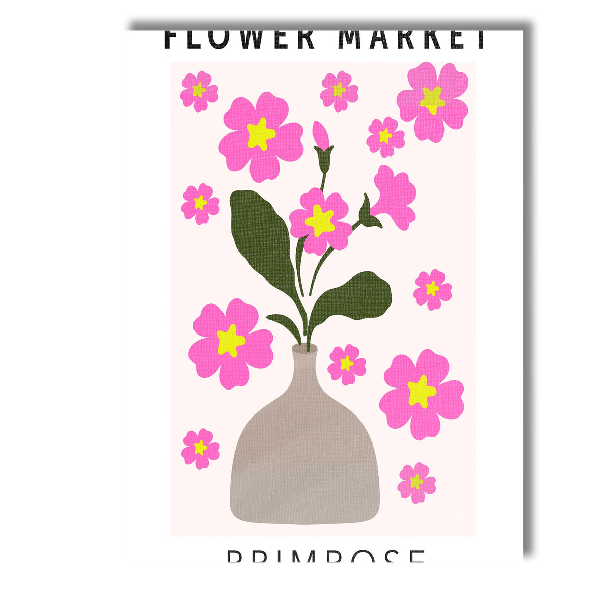 Pink Primrose Vase Arrangement Floral Market Artwork Canvas Wall Art Print Decor Picture Ready to Hang