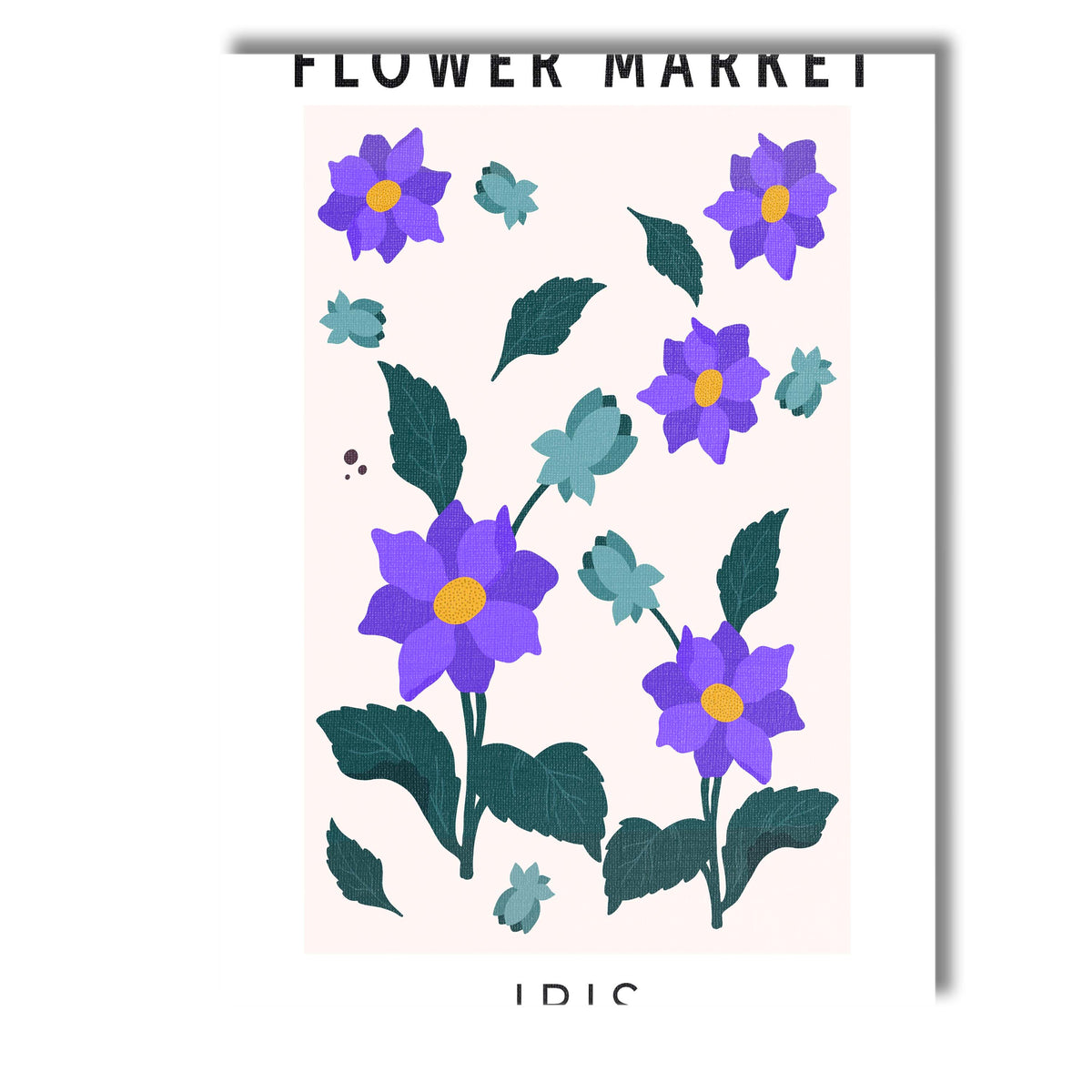 Purple Iris Floral Botanical Garden Illustration Contemporary Canvas Wall Art Print Decor Picture Ready to Hang