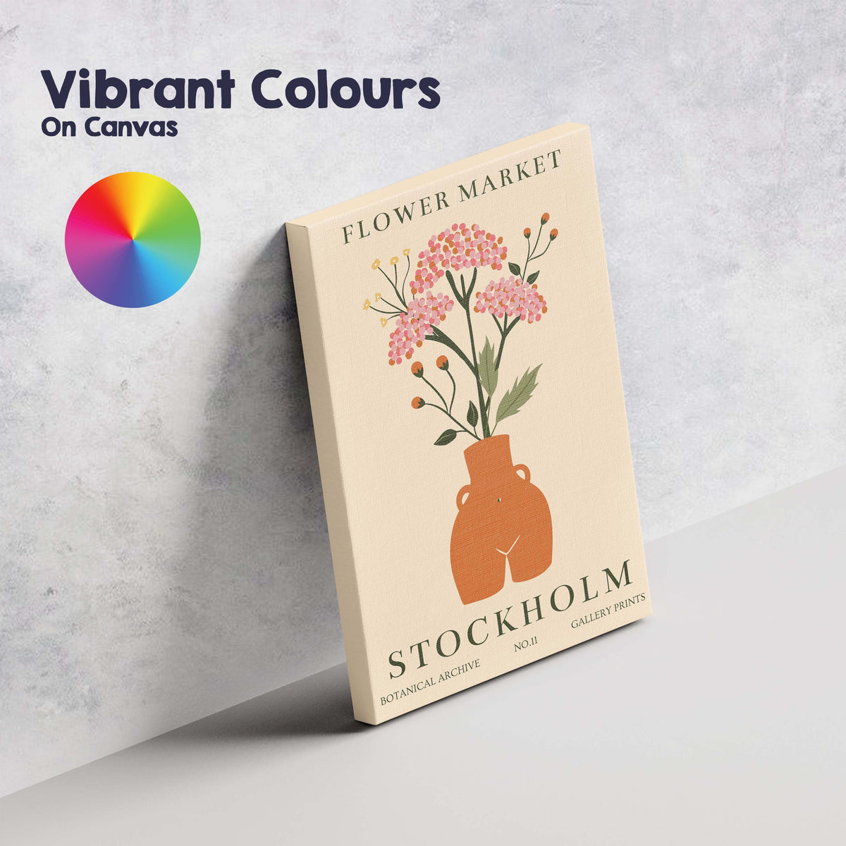 Stockholm Flower Market Botanical Archive Floral Vase Poster Canvas Wall Art Print Decor Picture Ready to Hang